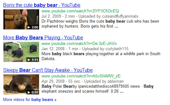 Baby bears universal video block