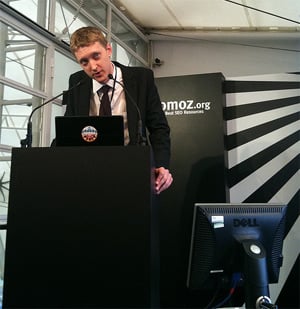 Ben Hendrickson of SEOmoz speaking at the London Distilled/SEOmoz PRO Training