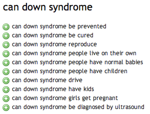 can down syndrome ubersuggest