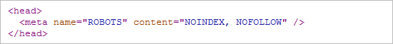 Meta Noindex sample code
