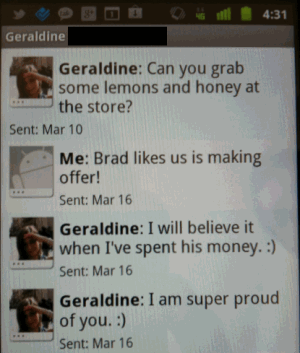 Geraldine's Text to Rand