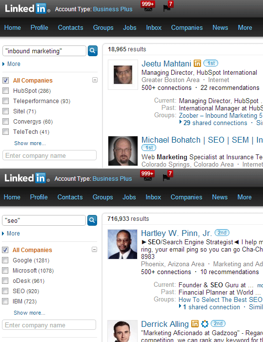 LinkedIn Searches