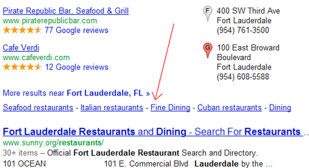 Google Local Suggestions