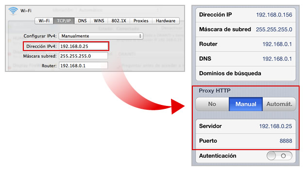 Mobile HTTP Proxy Configuration