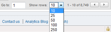 Number of Rows Choices