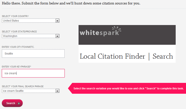 WhiteSpark Local Citation Finder