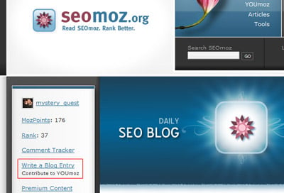 Where to Find the YOUmoz Link